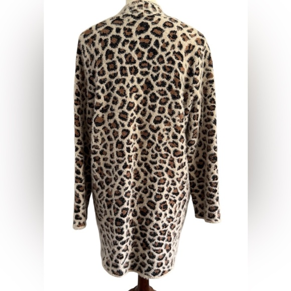 Alya Francesca's Collection Leopard Print Open Long Line Cardigan Size Small - Picture 3 of 10